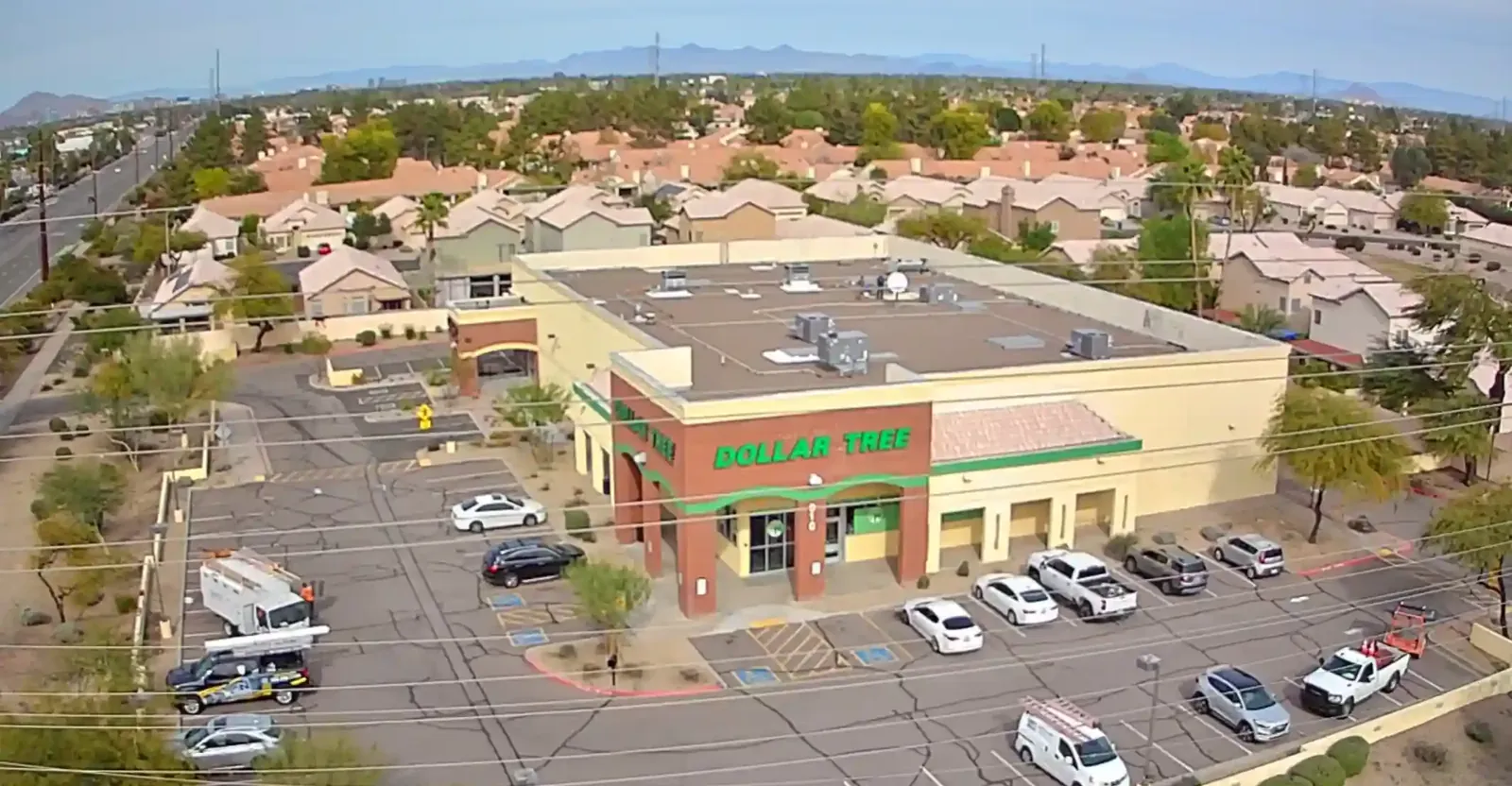 Aerial view of Phoenix, Arizona rooftops