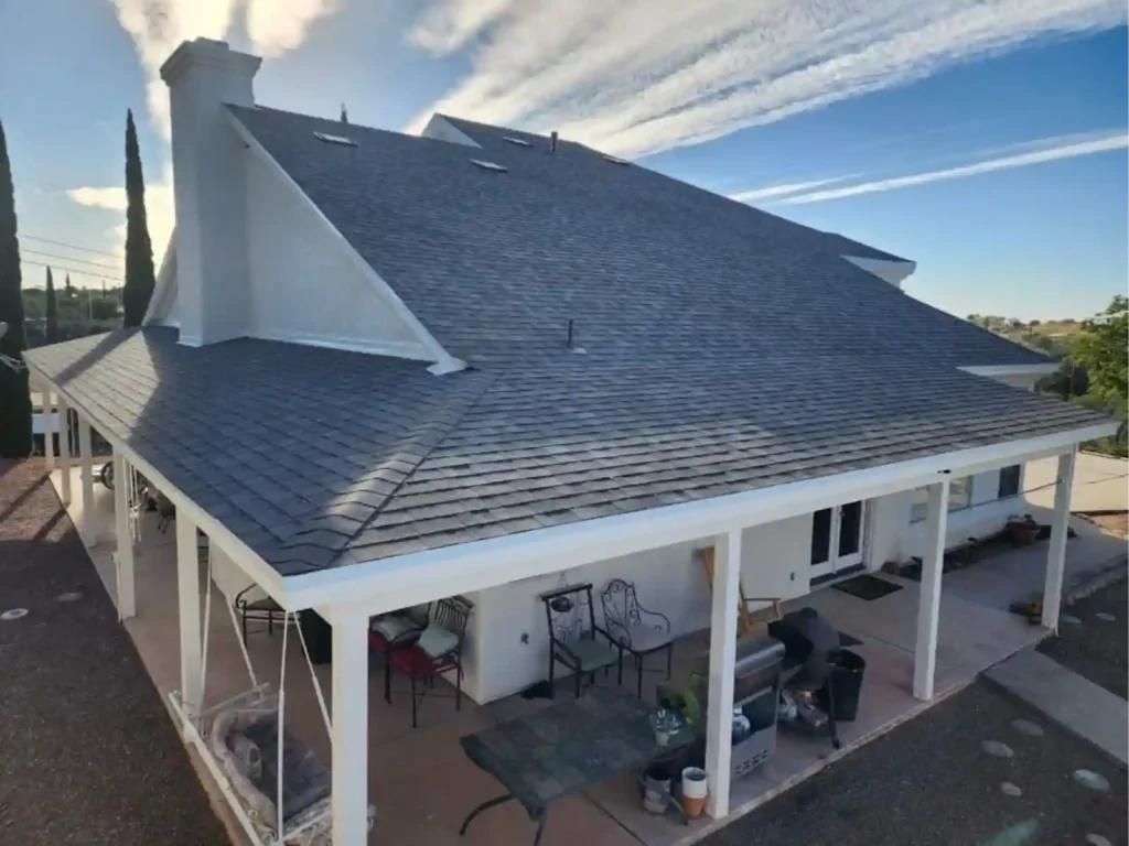 Completed tile roof on a stucco home in the Phoenix, AZ area