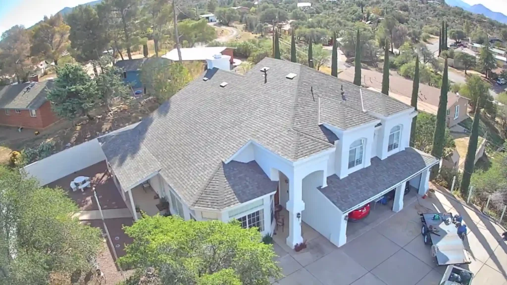 Completed tile roof on a stucco home in the Phoenix, AZ area