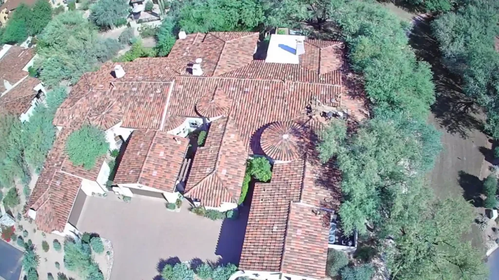 Completed tile roof on a stucco home in the Phoenix, AZ area