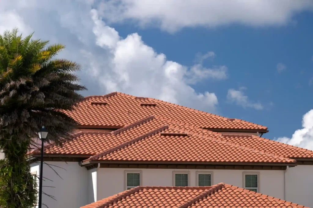 Completed tile roof on a stucco home in the Phoenix, AZ area